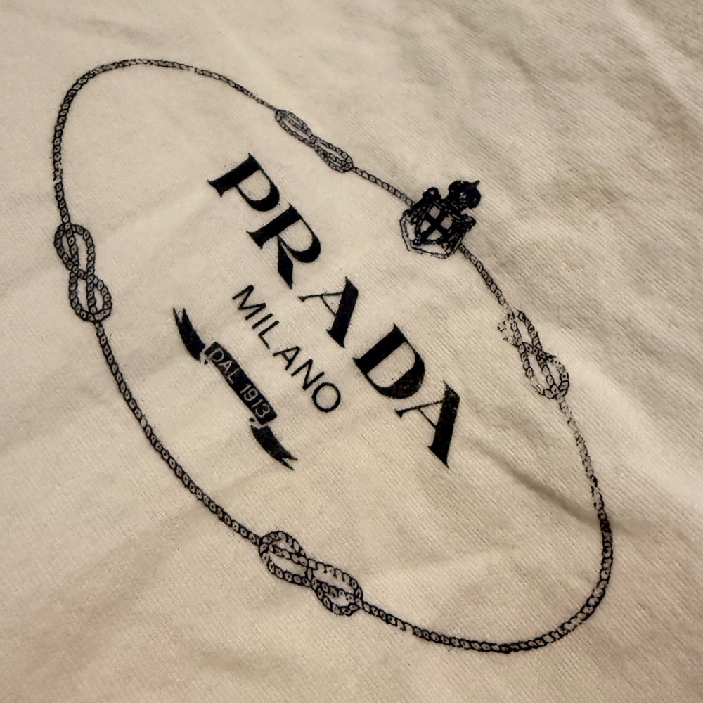 Authentic Prada Dust Bag | 13” x 18" White Cotton Drawstring | Medium/Large Size - Picture 2 of 4